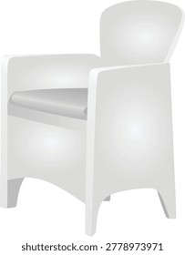 White outdoor chair. vector illustration