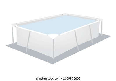 White outdoor pool. vector illustration