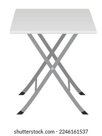 White outdoor table. vector illustration