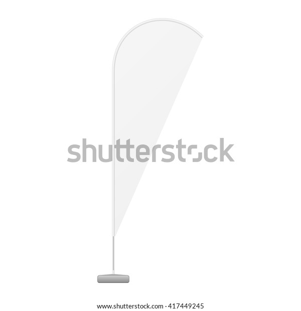 White\
Outdoor Teardrop Blade Feather Flag, Stander Advertising Banner\
Shield. Illustration Isolated On White Background. Mock Up Template\
Ready For Your Design. Product Packing Vector\
EPS10
