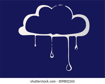 white outline clouds on a blue background 