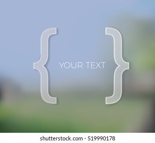 White Outline Drawing Style Brackets Symbol for Your Adjustable Photo Background