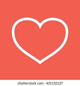 White outline heart icon vector illustration