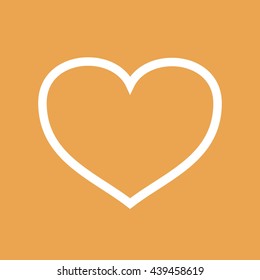 White outline heart icon vector illustration