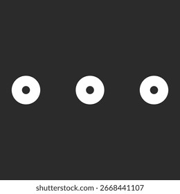 White outline icon of a more horizontal on black background