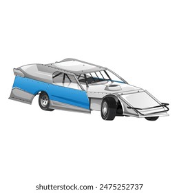 white outline and painted racing car. Isolated in black background, for t-shirt design, print, and for business purposes.