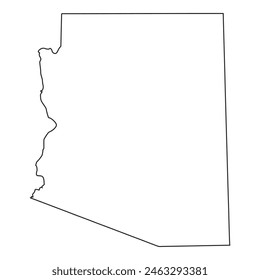 A white outline of the state of Arizona