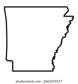 A white outline of the state of Arkansas