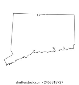 Ein weißer Umriss des Staates Connecticut