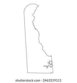 White outline of the state of Delaware