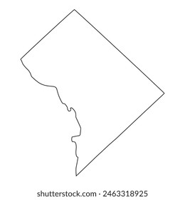 White outline of the state of District of Columbia