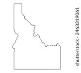 White outline of the state of Idaho