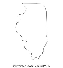 White outline of the state of Illinois