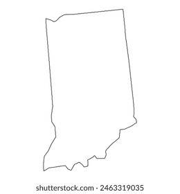 White outline of the state of Indiana