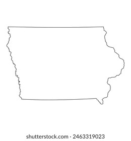 White outline of the state of Iowa