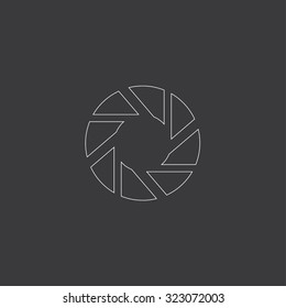 A White Outlined Icon on Grey Background - Camera Shutter