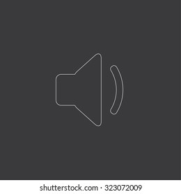 A White Outlined Icon on Grey Background - Sound