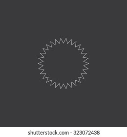 A White Outlined Icon on Grey Background - Spikey Circle