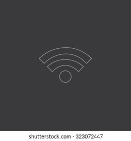 A White Outlined Icon on Grey Background - Signal