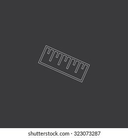A White Outlined Icon on Grey Background - Ruler