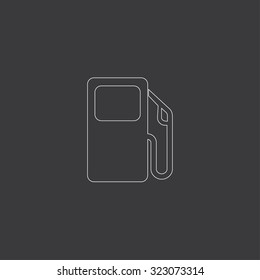 A White Outlined Icon on Grey Background - Petrol