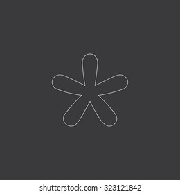 A White Outlined Icon on Grey Background - Blobbed Star
