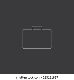 A White Outlined Icon on Grey Background - Briefcase