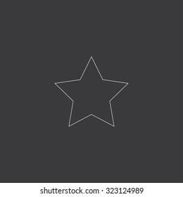 A White Outlined Icon on Grey Background - Star