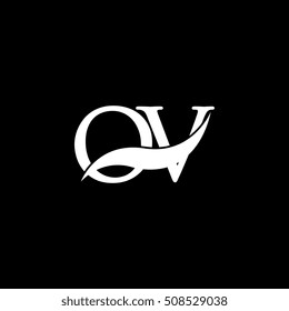 White OV Swoosh Logo Vector