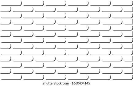 ladrillos ovalados blancos con sombra negra. para fondo o fondo. vector.eps10