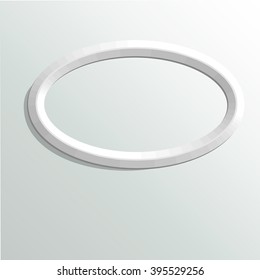 white oval frame isolated on white
