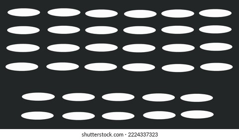 white oval set on a black background