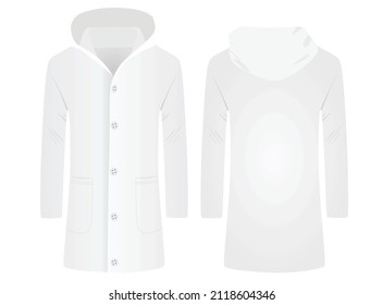White overcoat jacket. vector illustration