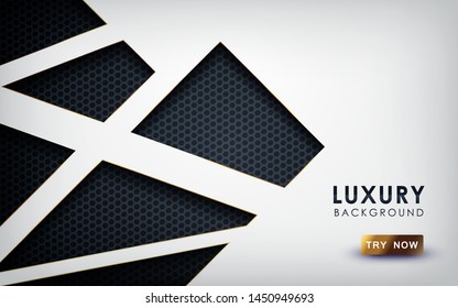 White overlap background vector. Realistic overlap layer on black textured background. vector illustration.