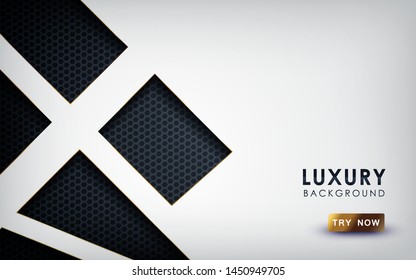 White overlap background vector. Realistic overlap layer on black textured background. vector illustration.