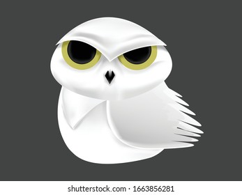Ilustración de vectores de dibujos animados de búho blanco