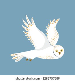 white owl cute animal cartoon vector illustration 