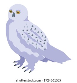 White owl icon. Isometric of white owl vector icon for web design isolated on white background