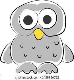 White owl, illustration, vector on white background.