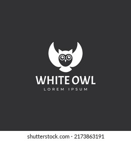 White owl logo design template