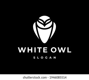 White owl logo design vector template