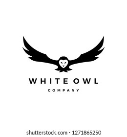 White Owl Logo Vector Icon Illustration