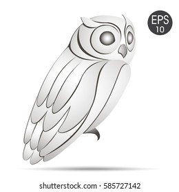 White Owl profile logo. Stock vector