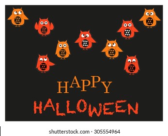 White owl vector with black background vector