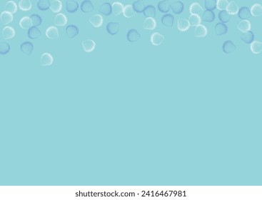 White Oyster Background Blue Vector. Shellfish Abstract Graphic. Isolated Texture. Navy Snail Whimsical Pattern.