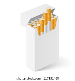 White Pack of cigarettes isolated on white