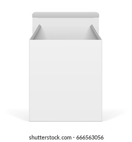 White Package Box Opened. For Software, electronic device and other products. Vector illustration