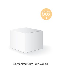 White package box. Packaging mock up template. Good for a food, electronics, software, cosmetics design and other products. Vector illustrated