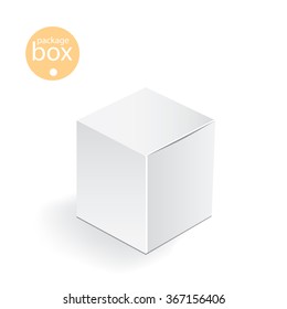 White package box. Packaging mock up template. Good for a food, electronics, software, cosmetics design and other products. Vector illustrated