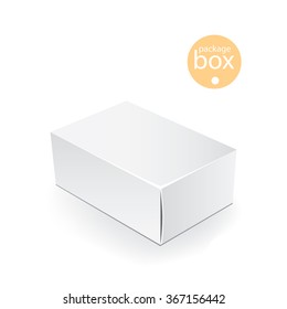 White package box. Packaging mock up template. Good for a food, electronics, software, cosmetics design and other products. Vector illustrated